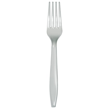 Touch Of Color Shimmering Silver Plastic Forks, 7", 288PK 010469